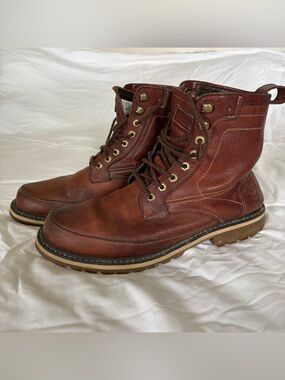 Timberland Men's Dark Brown Leather Lace-Up Work Boots
